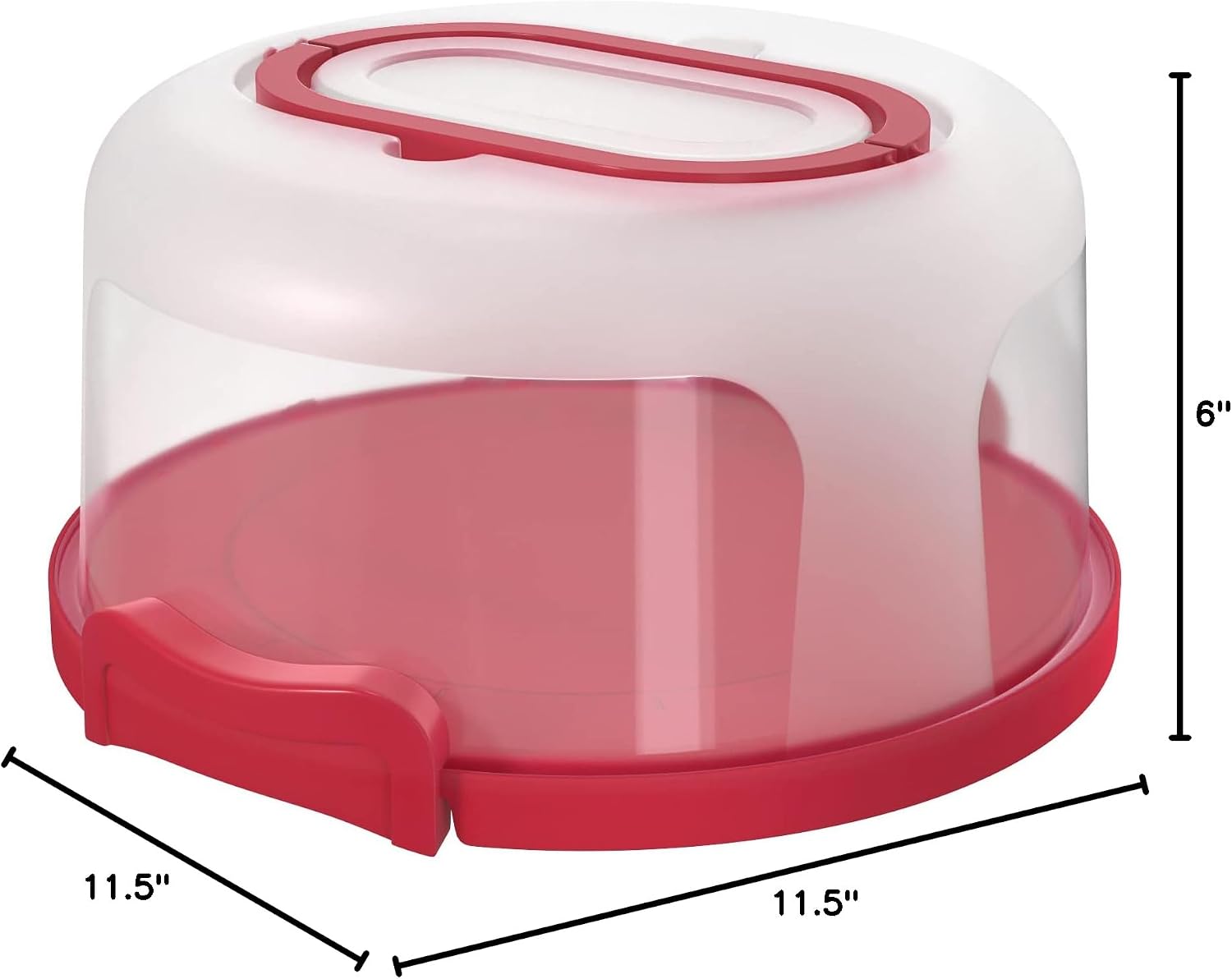 Top Shelf Elements Round Cake Carrier Two Sided Cake Holder Serves as Five Section Serving Tray, Portable Cake Stand Fits 10 inch Cake