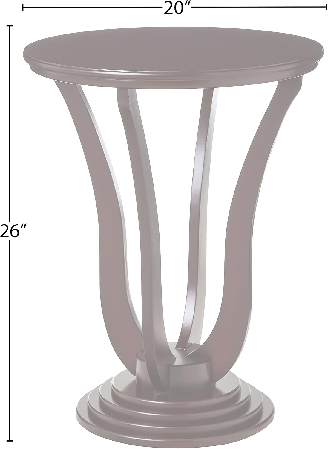 Frenchi Furniture Table, L 19.70 inch x W 19.70 inch x H 25.80 inch, Espresso