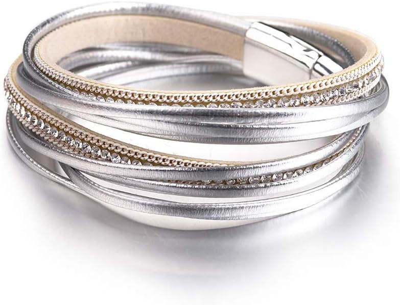 Fesciory Leather Wrap Bracelets for Women, Boho Western Layered Jewelry