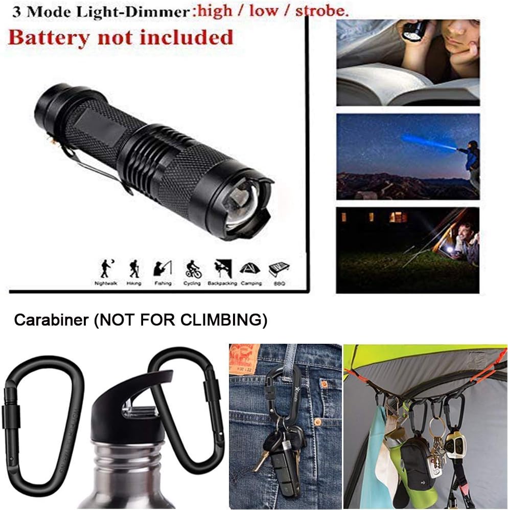 XUANLAN Emergency Survival Kit 13 in 1, Outdoor Survival Gear Tool with Survival Bracelet, Fire Starter, Whistle, Wood Cutter, Water Bottle Clip