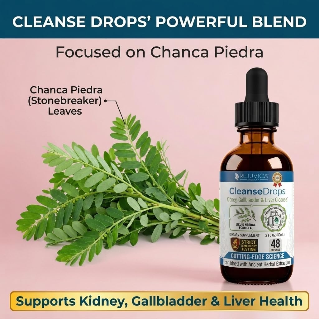 Cleanse Drops - Kidney and Gallbladder Supplement - Chanca Piedra Extracts.