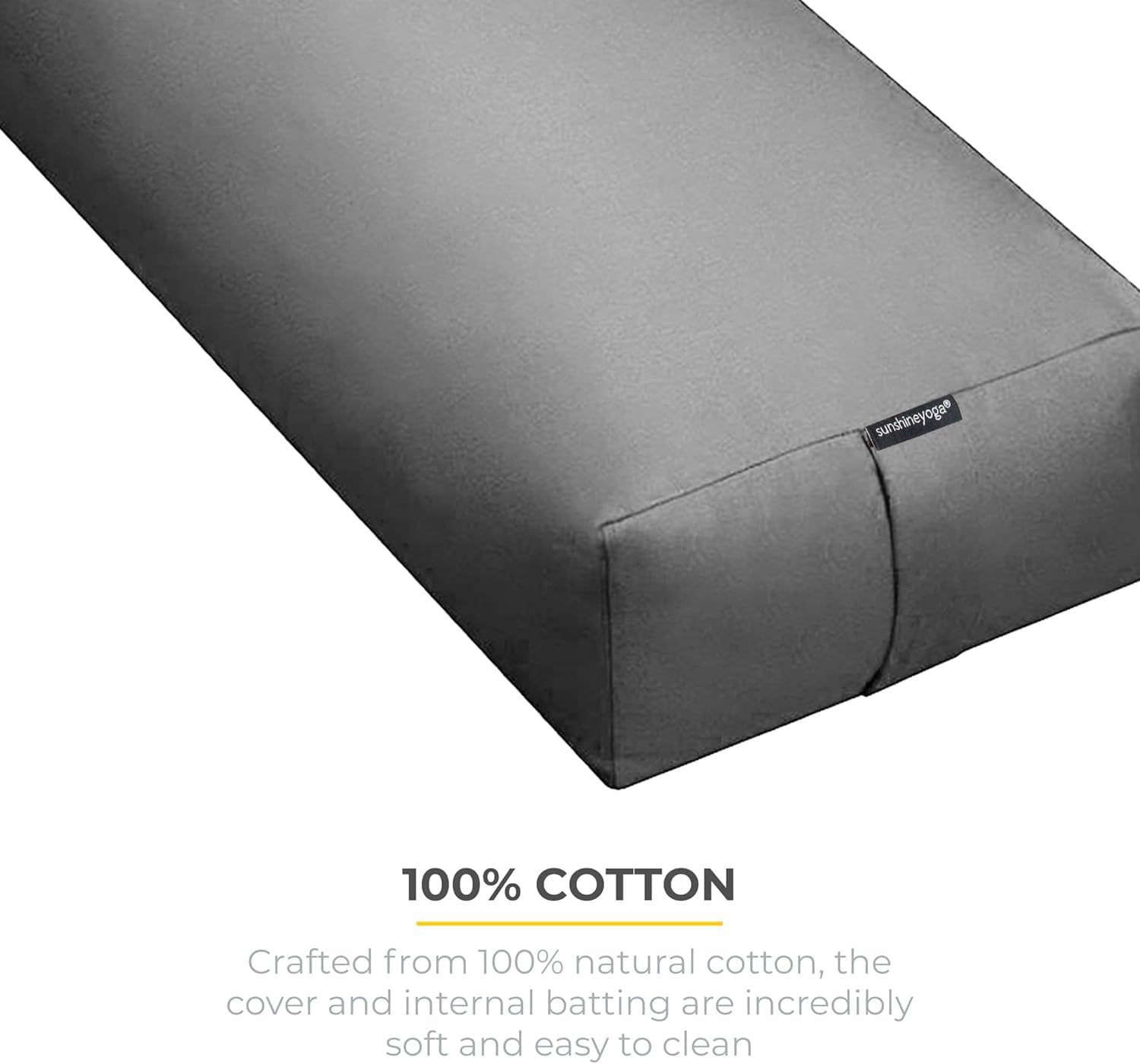 Firm Large Yoga Bolster, 24x12x6in