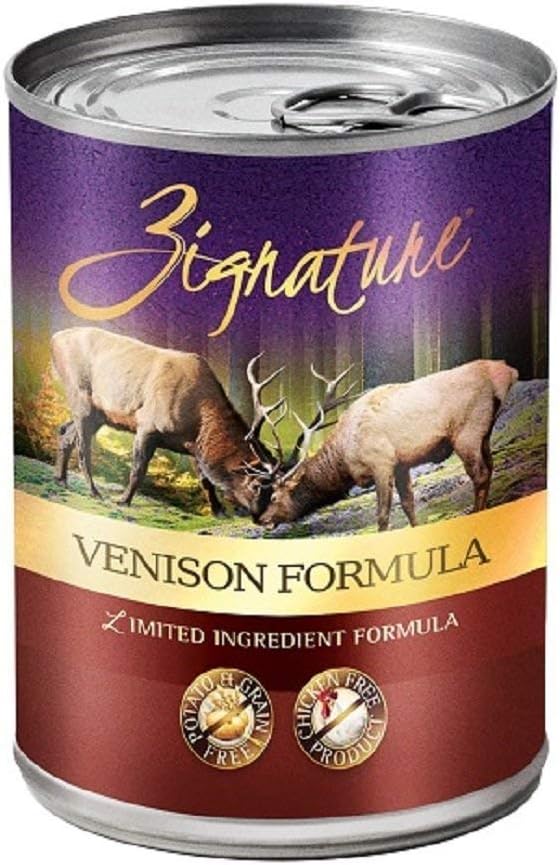 Zignature Venison Formula Canned Dog Food, 13 Oz Cans (12 Cans In A Case)