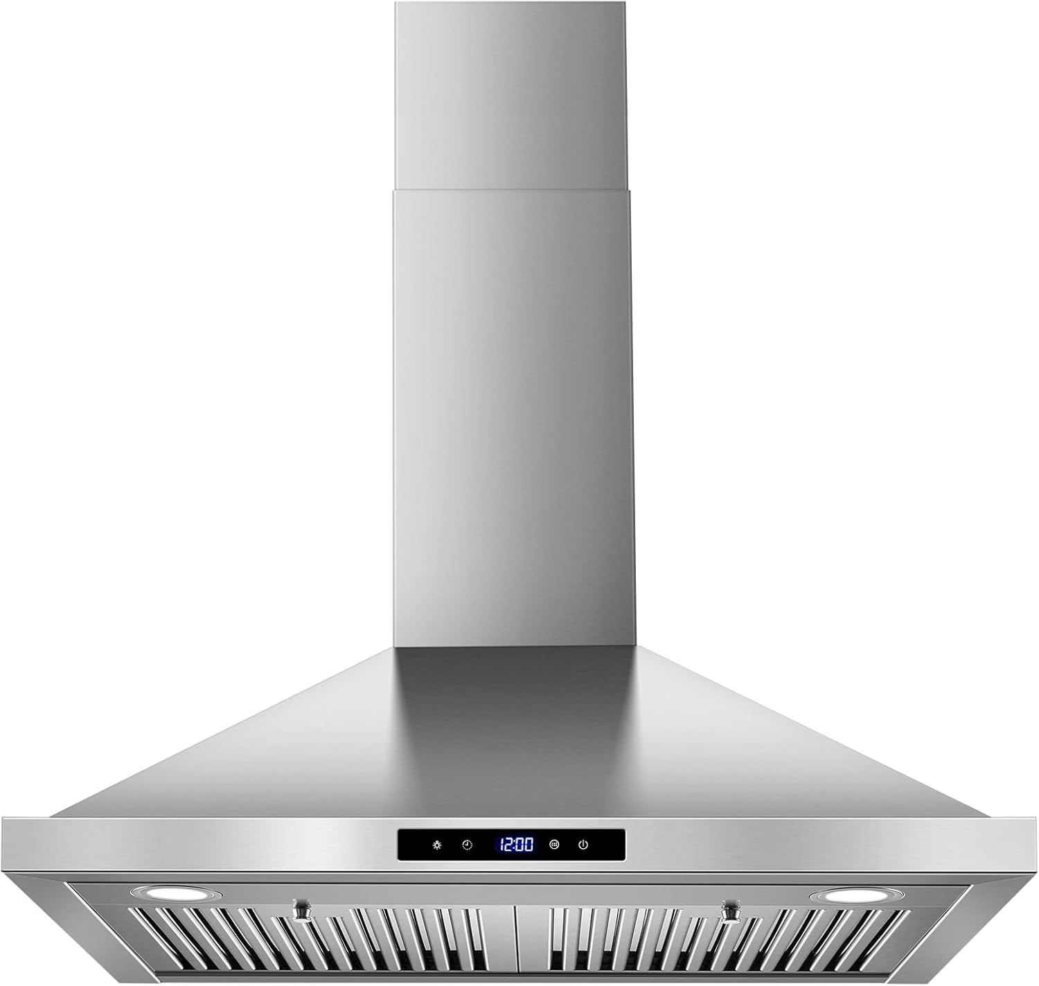 Tieasy Wall Mount Range Hood 30 inch Kitchen Hood 700 CFM with Ducted/Ductless Convertible Duct, Touch Control, Permanent Filters, Stainless Steel