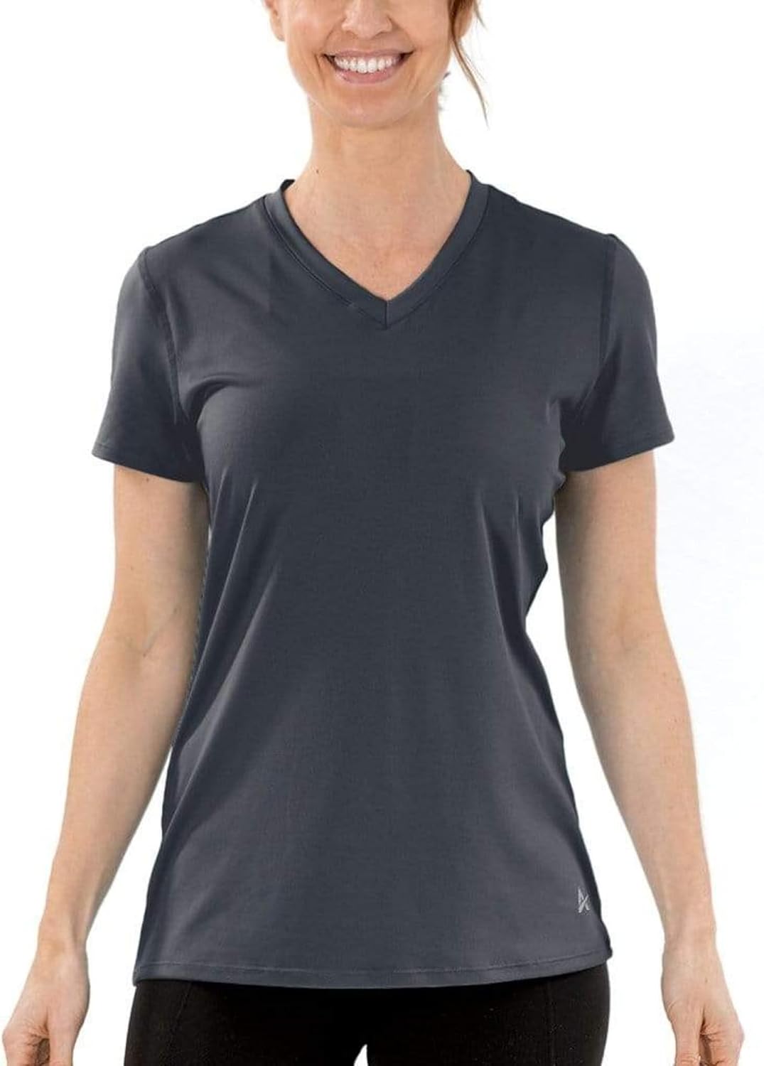 Arctic Cool Women's V-Neck Instant Cooling Moisture Wicking Performance UPF 50+ Short Sleeve Workout Shirt