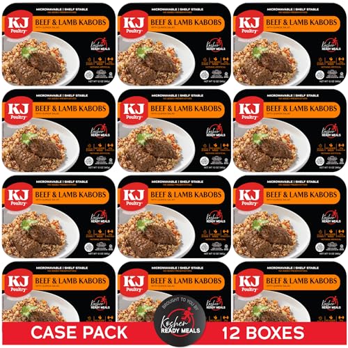 KJ Poultry Kosher Ready Meals - Beef Lamb Kabob & Quinoa, MRE Meat Meals Ready to Eat (1 Pack) Prepared Entree Fully Cooked, Shelf Stable Microwave Dinner Travel, Military, Camping, Emergency Survival