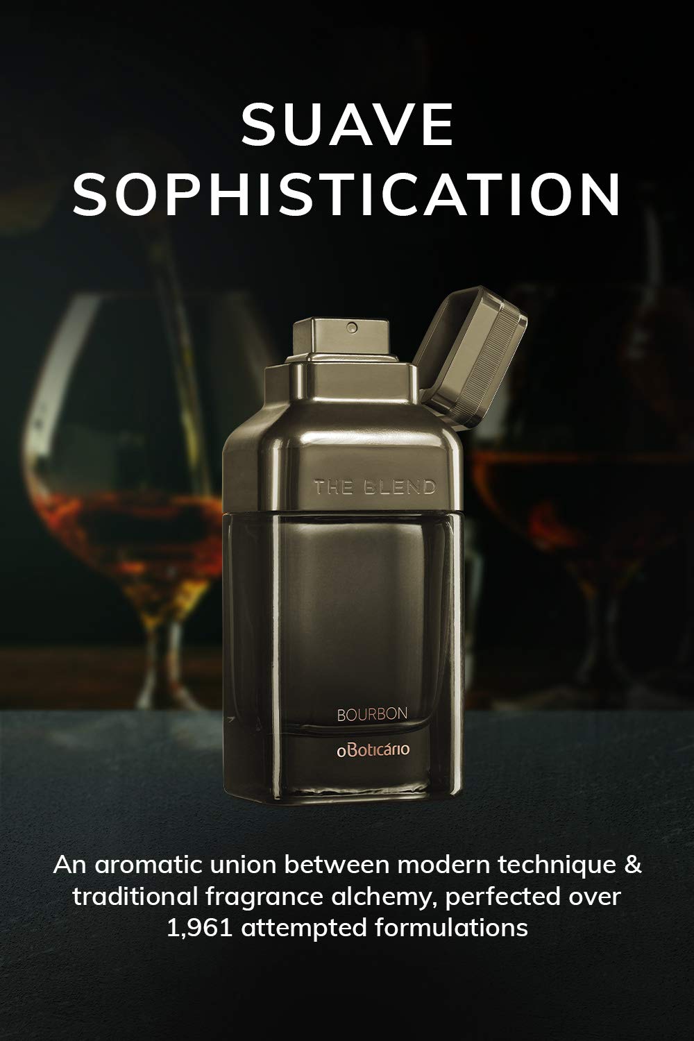 O Boticário The Blend Bourbon Eau de Toilette | Long-Lasting Fragrance Cologne for Men, Vanilla Sandalwood, 3.4 Ounce