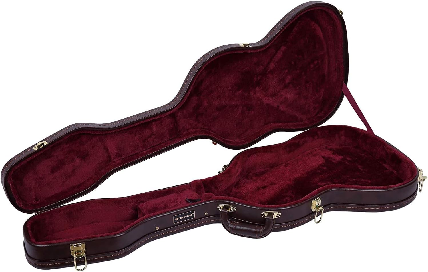 Crossrock Hardshell Arch Top wood case fits SG Electric Guitars-Black(CRW620SGBK)