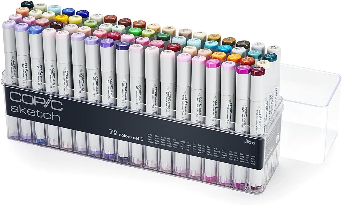Copic Sketch, Ultra-blendable Alcohol Markers, 72pc Set B