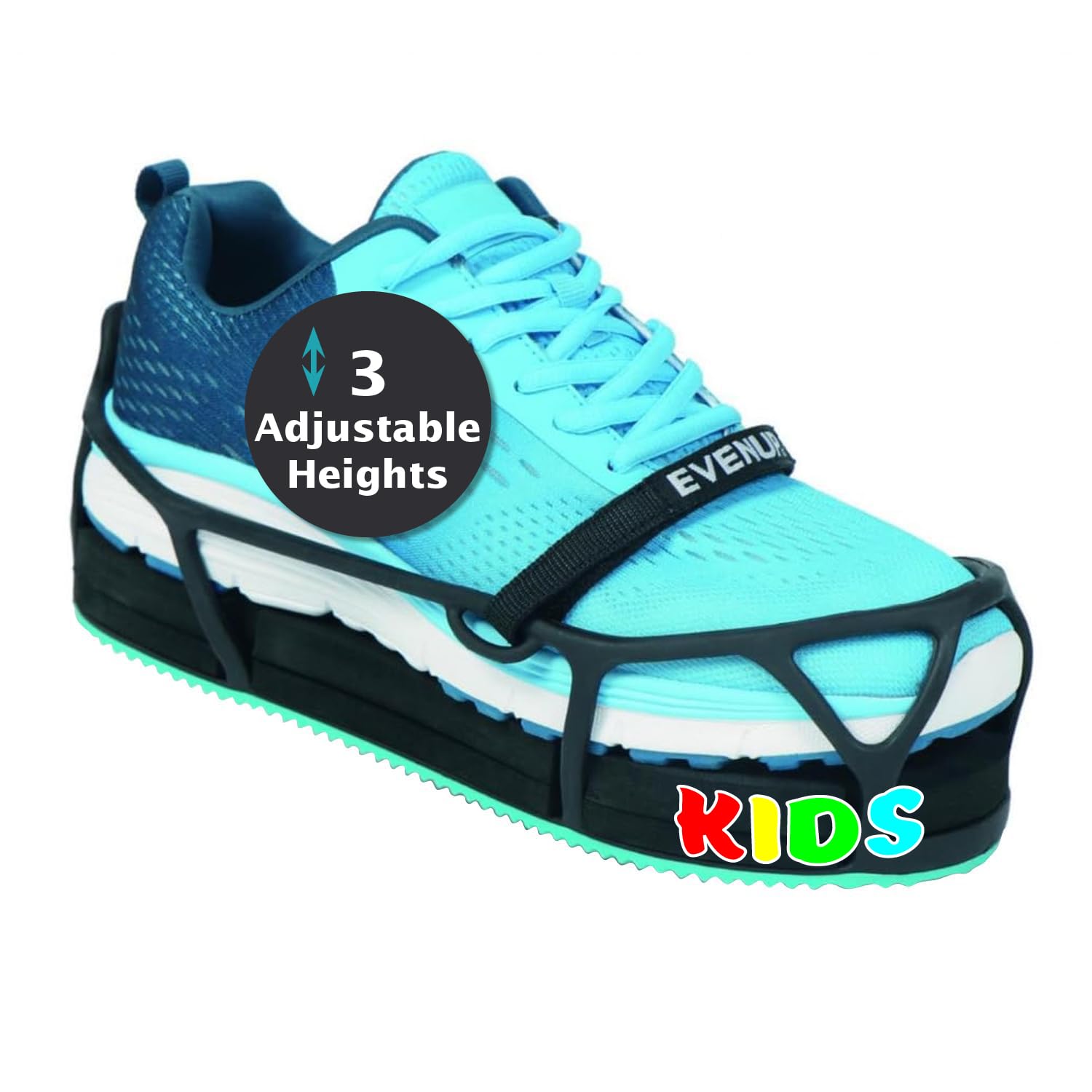 EVENup - Shoe Lift for Walking Boot I Kids' Size X-Small I Shoe Balancer for Use with Fracture Boots or Leg Length Discrepancy I 3 Adjustable
