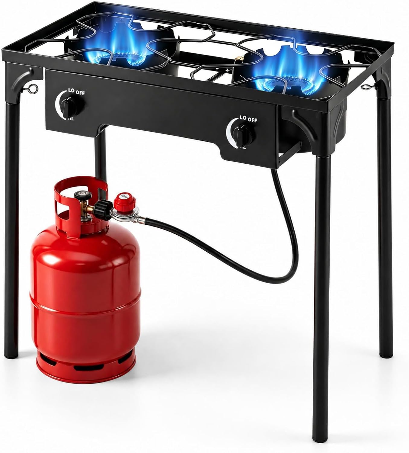 Goplus Outdoor Camping Stove, Dual Burner Propane Gas Cooker