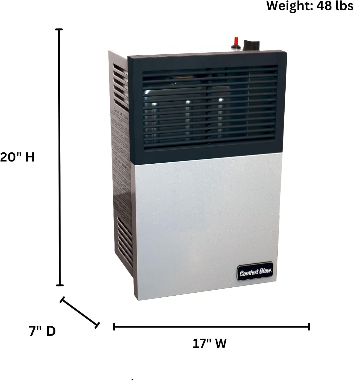 Comfort Glow Direct Vent Dual Fuel Heater, 11,000 BTU, Wall Mount, 375 Sq Ft - DV11D