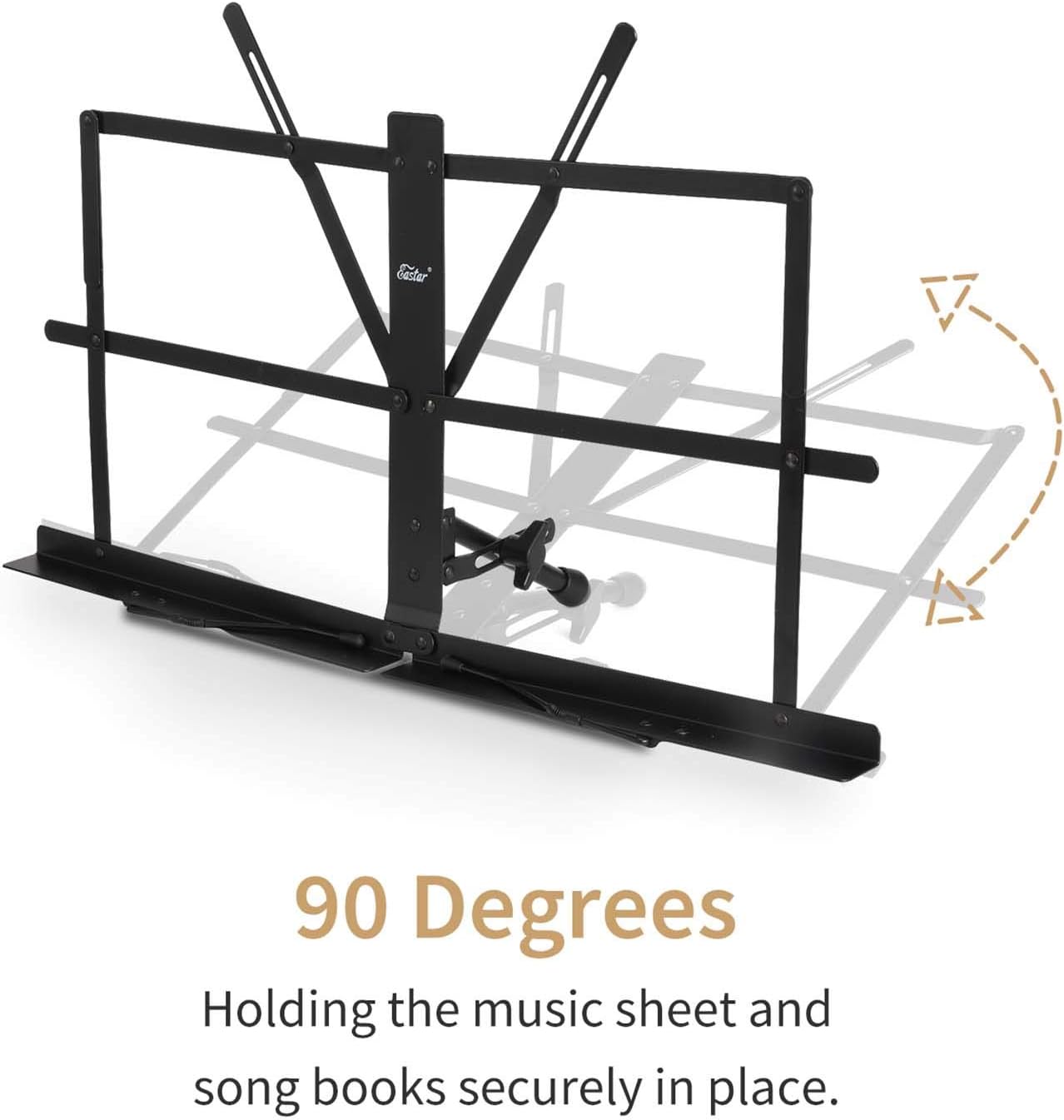 Eastar ESMF-3 Tabletop Music Stand for Sheet Music (Black)