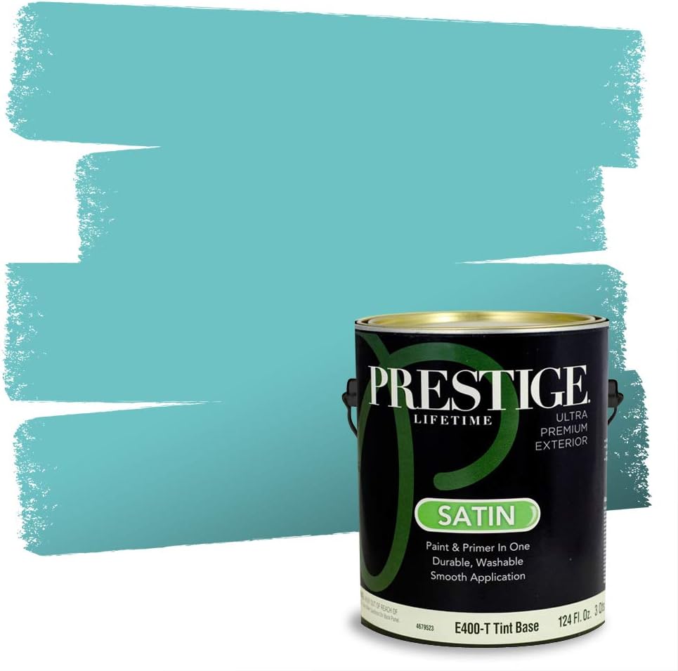 PRESTIGE Paints Exterior Paint and Primer In One, 1-Gallon, Satin, Comparable Match of Sherwin Williams* Blue Nile*