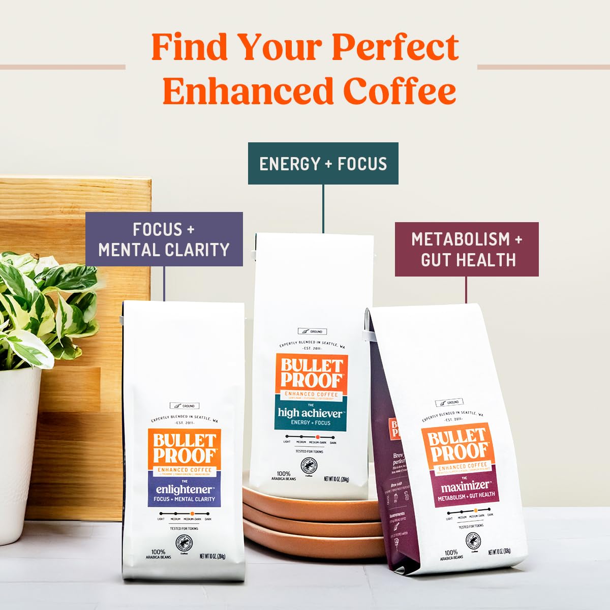 Bulletproof French Kick Dark Roast Ground Coffee, 12 Ounces, 100% Arabica Beans, Clean Coffee Tested for Toxins, Packaging May Vary