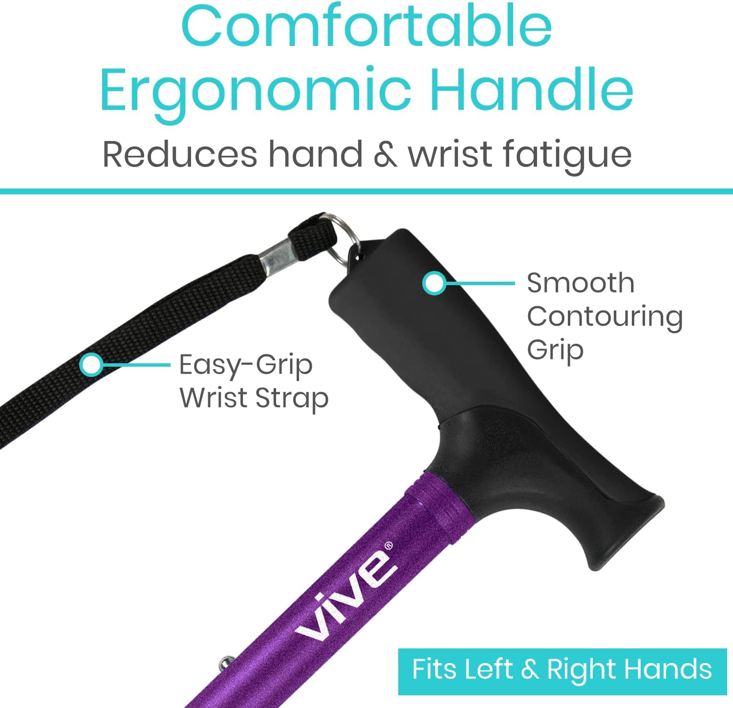 Vive Folding Cane - Foldable Walking Cane for Men, Women - Fold-up, Collapsible, Lightweight, Adjustable, Portable Hand Walking Stick - Balancing Mobility Aid - Sleek, Comfortable | Lightweight, Adjustable, Portable Hand Stick Balancing Mobility Aid Slee…