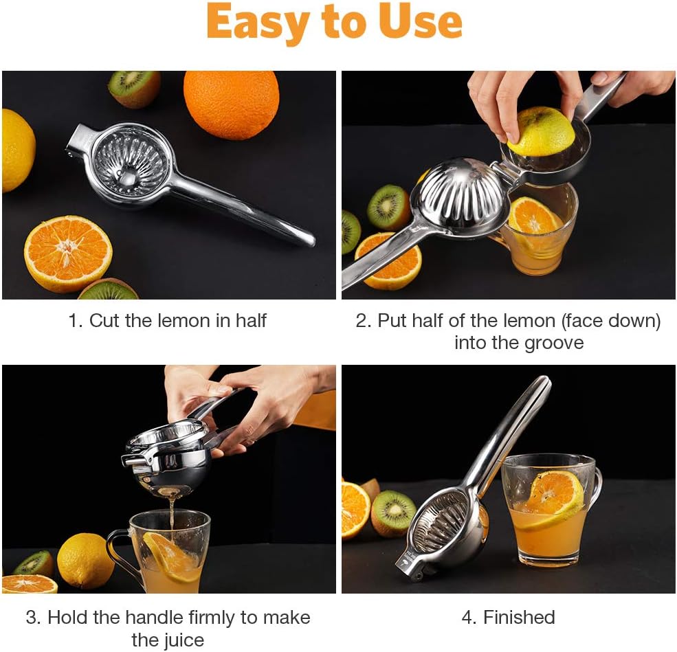 Upgraded Lemon Squeezer Meidong Super Stainless Steel 304 Hand Press Juicer Manual Citrus for Juicing Lemon ＆ Limes, Vegetables