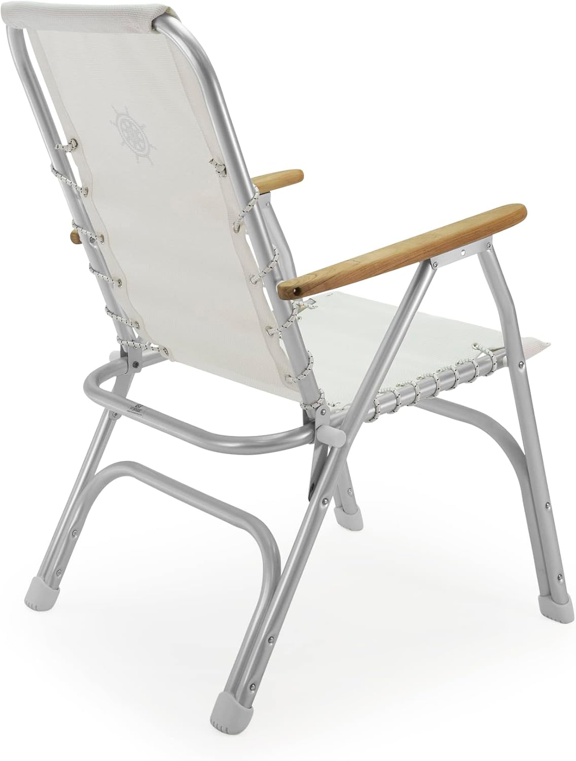 High Back Deck Chair, Boat Chair, Folding, Anodized, Aluminium, Off-White, Model M150W