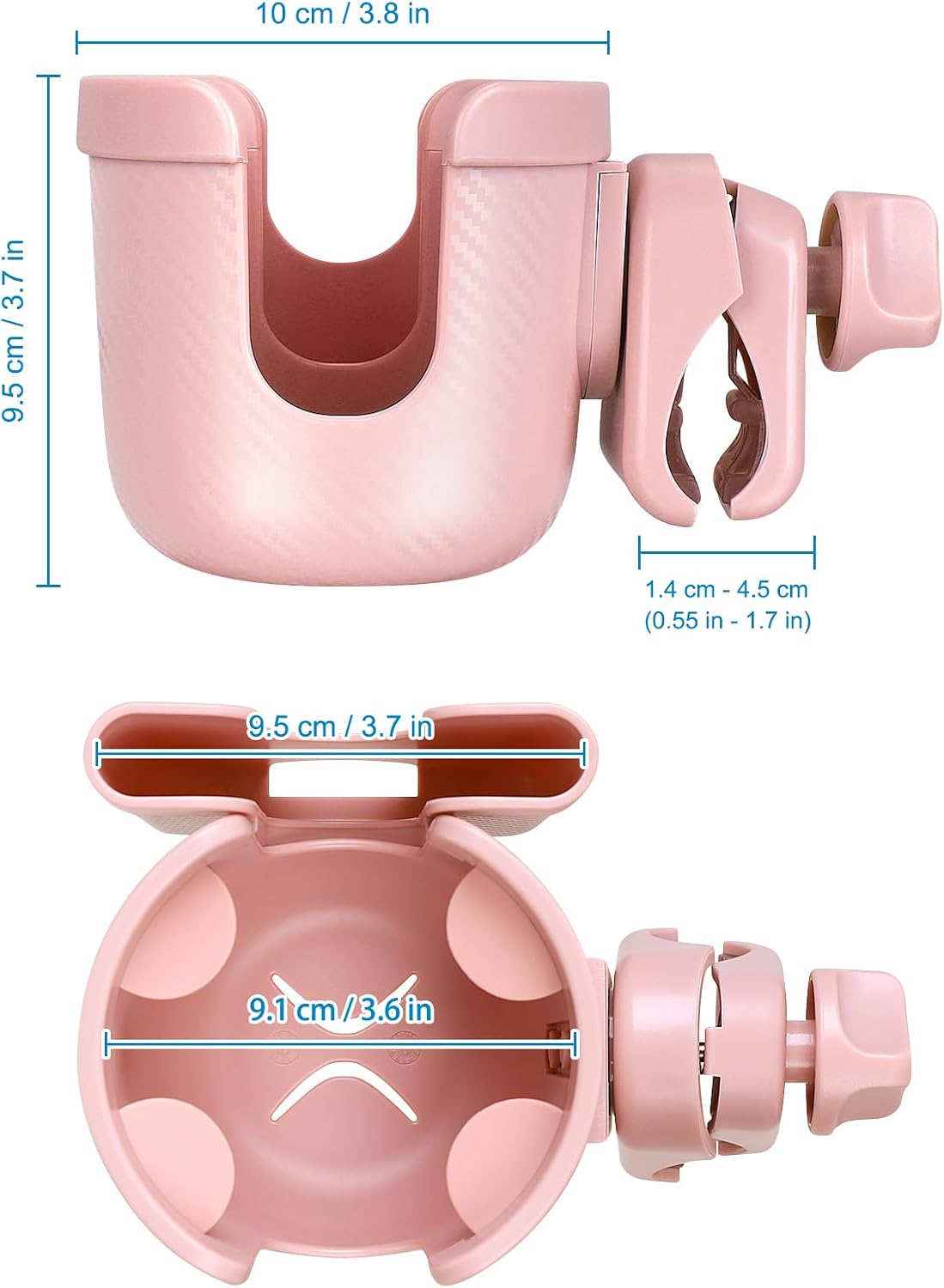 Accmor Stroller Cup Holder with Phone Holder, Bike Cup Holder, Universal Cup Holder for Uppababy Nuna Strollers, 2-in-1 Drinks Holder for Walker