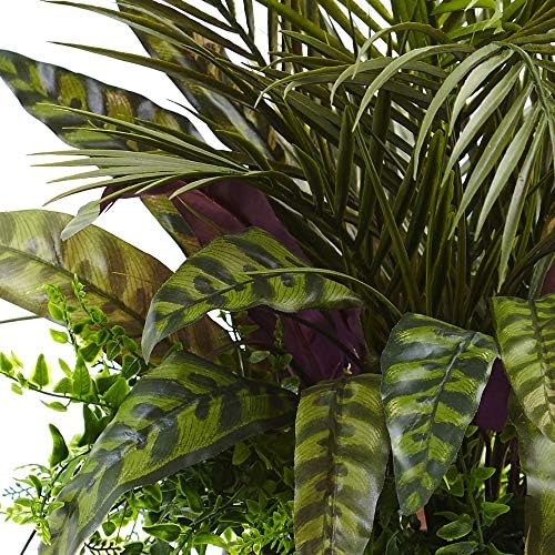 Nearly Natural 27in. Mixed Areca Palm, Fern & Peacock with Planter