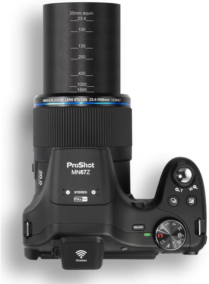 Minolta MN67Z Pro Shot 20MP Camera, 67X Zoom, 1080p HD Video (Red)