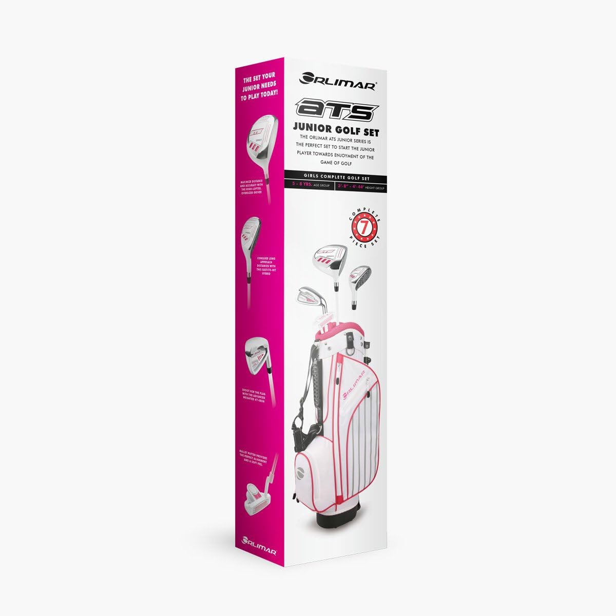 Orlimar ATS Junior Golf Club Sets with Stand Bag for Boys & Girls | Kids Ages 3 and Under, 3-5, 6-8, 9-12, Right and Left Handed