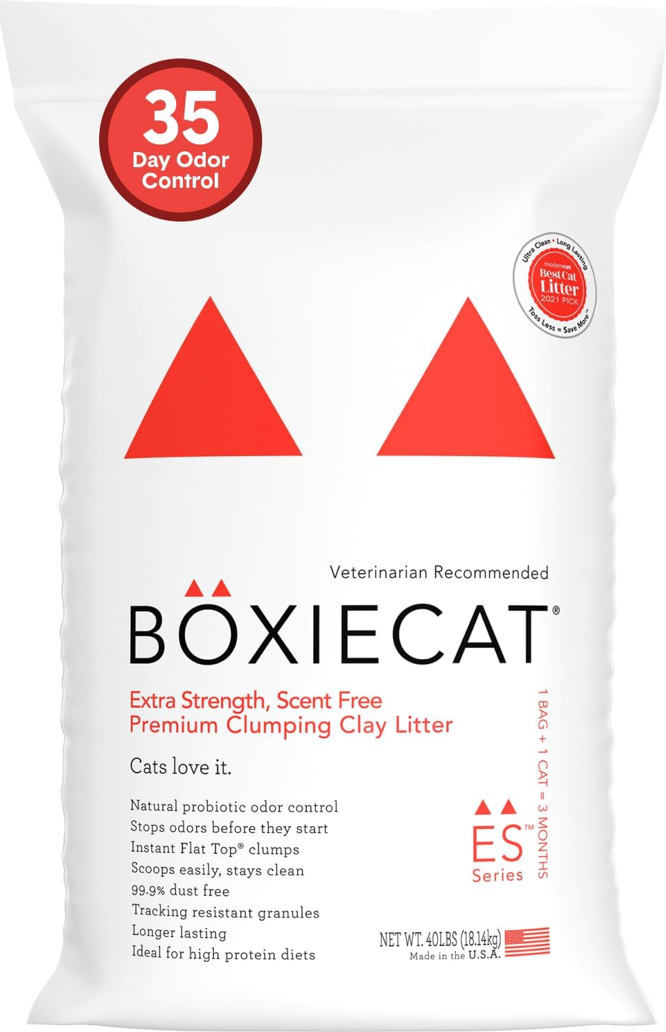 Boxie Premium Unscented Clumping Cat Litter 30+ Day Odor Control 16 lb