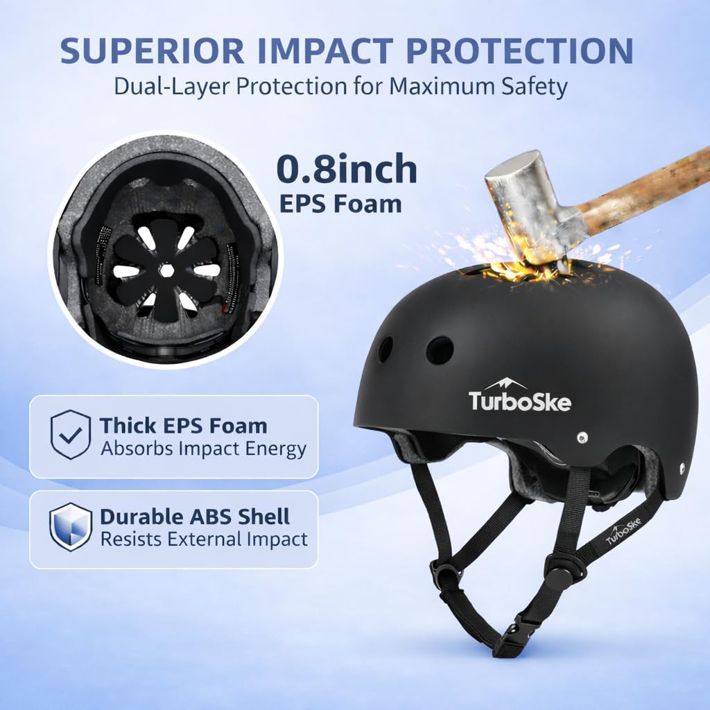 Skateboard Helmet,BMX Bike Multi-Sport Helmet for Youth,Men Women