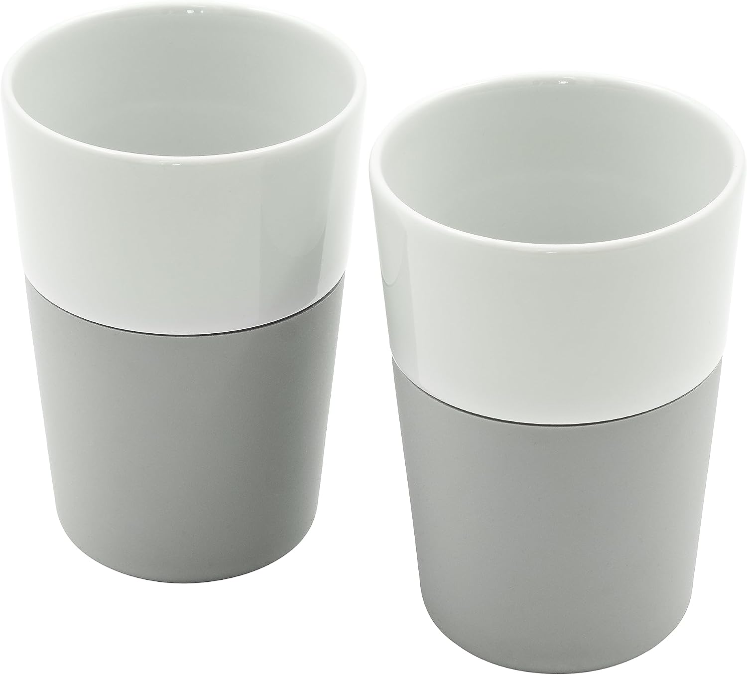 Eva Solo | 2 Lungo Tumbler Mugs | 8 oz Porcelain Coffee Cup Tumblers with Silicone-coated Grip | Danish Design, Functionality & Quality | Black