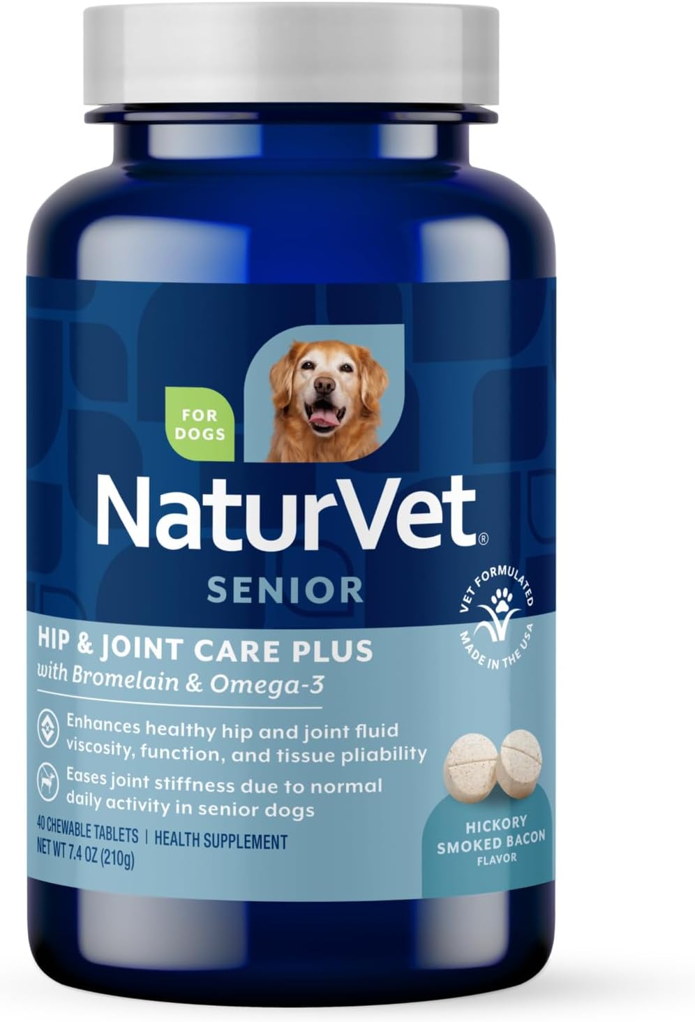 NaturVet – Senior Wellness Hip & Joint Advanced Plus Omegas | Help Support Your Pet’s Healthy Hip & Joint Function | Supports Joints, Cartilage & Connective Tissues | 120 Soft Chews