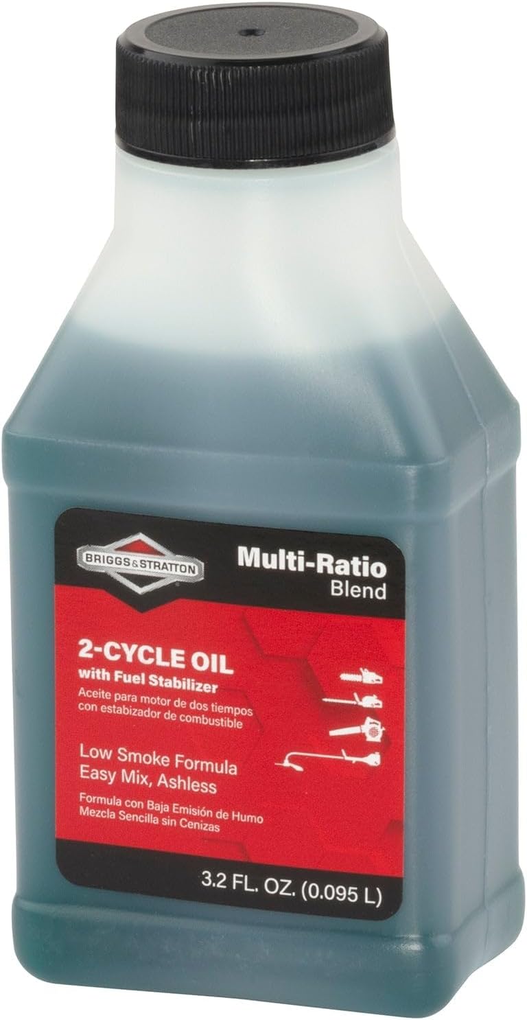 Briggs & Stratton 100107 2-Cycle Low Smoke Engine Oil, 50:1 mix, 3.2 oz Bottle