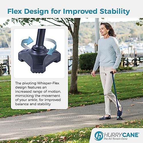 HurryCane Freedom Edition Foldable Walking Cane with T Handle