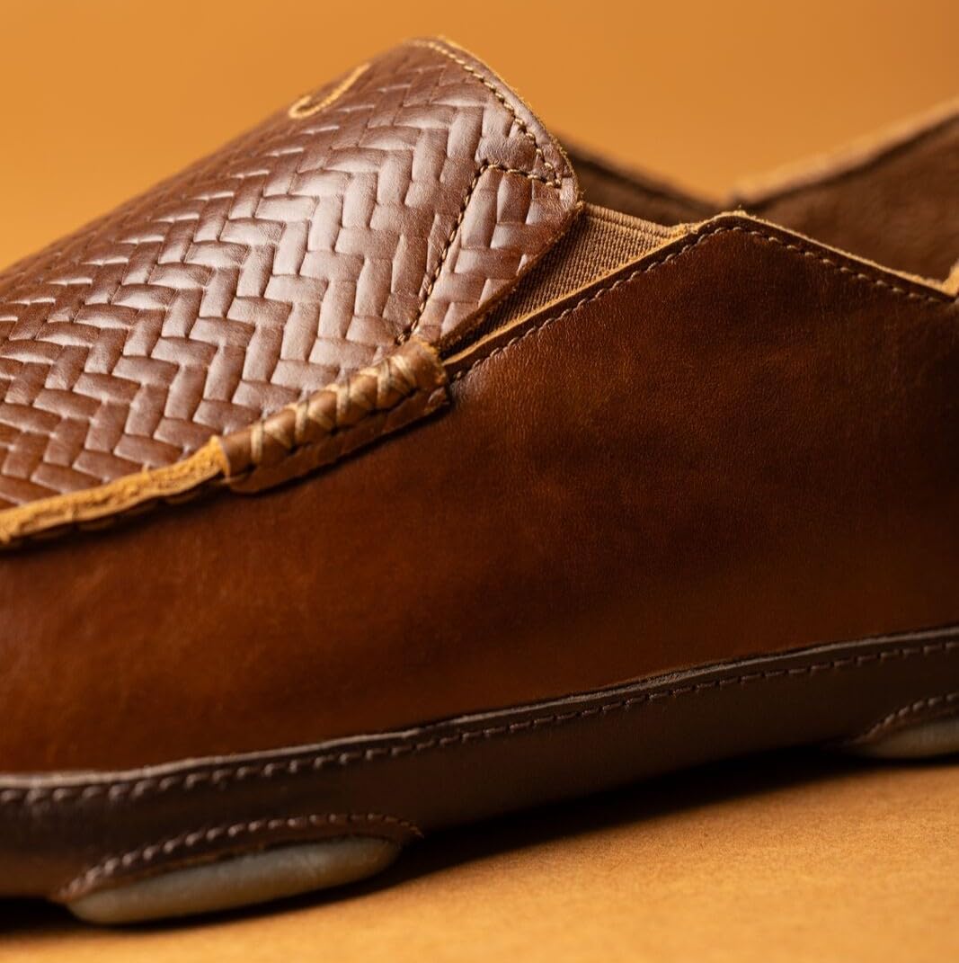OluKai Moloa Men's Premium Leather Shoes, Easy Slip On & Off Design | Casual & Versatile Loafer, Drop-in Heel & Enhanced Traction