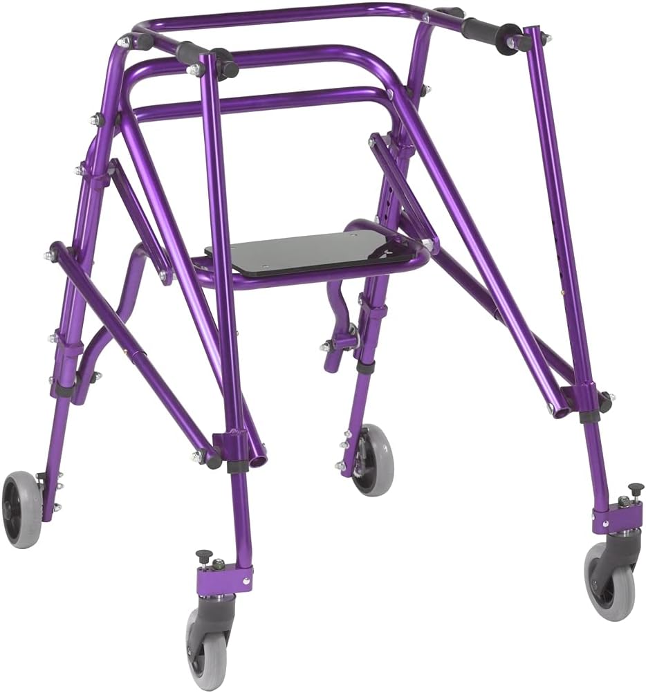 Inspired by Drive Nimbo 2G Posterior Walker with Seat, Wizard Purple, Small | Lightweight Posterior Walker with Padded Seat Lets Users Rest and Move Safely with Adjustable, Sturdy Support