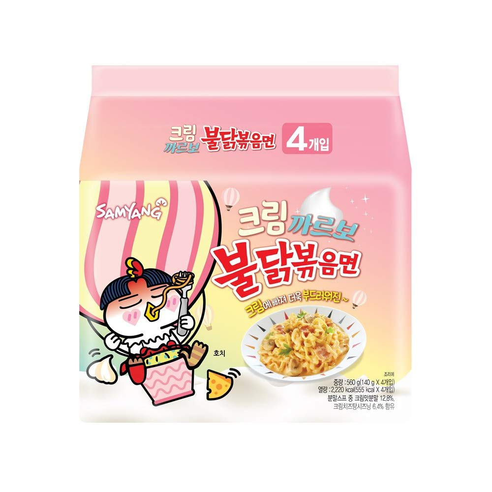 [Samyang] Cream Carbo Bulldark Spicy Chicken Roasted Noodle Soup (Pack of 4) / Korean food/Korean ramen/Spicy Korea Noodle Challenge (overseas