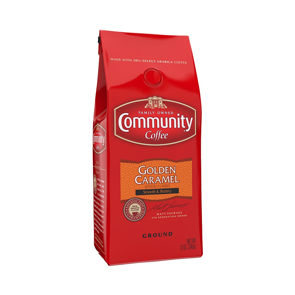 Community Coffee Caramel Cookie Butter Flavored 12 Ounces, Medium Roast Ground Coffee, 12 Ounce Bag (Pack of 1)