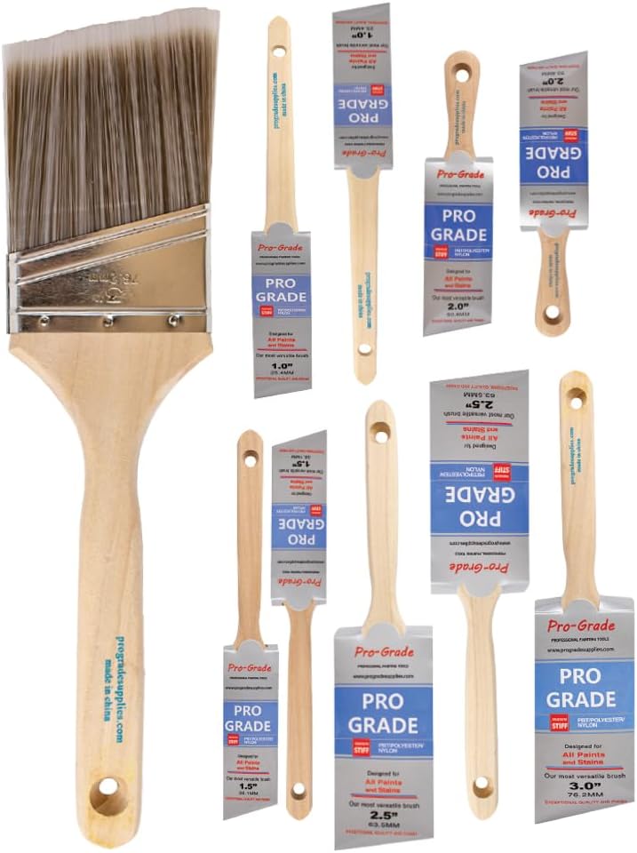Pro Grade Angle Paint Brushes, Paint Brush Set for Trim & Walls, 10 Pc | Sash & cut-in detail | Furniture, cabinets