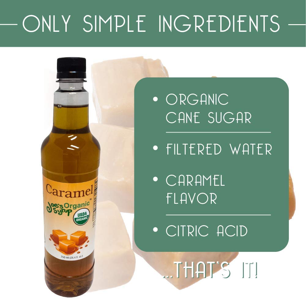 Joe’s Syrup Organic Flavored Syrup, Organic Strawberry, 750 ml | Vegan, gluten-free, Non-GMO, no HFCS; for cocktails & desserts
