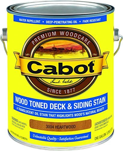 Cabot Wood Toned Stain + Sealer, Exterior Natural Wood Stain, Heartwood, Gallon
