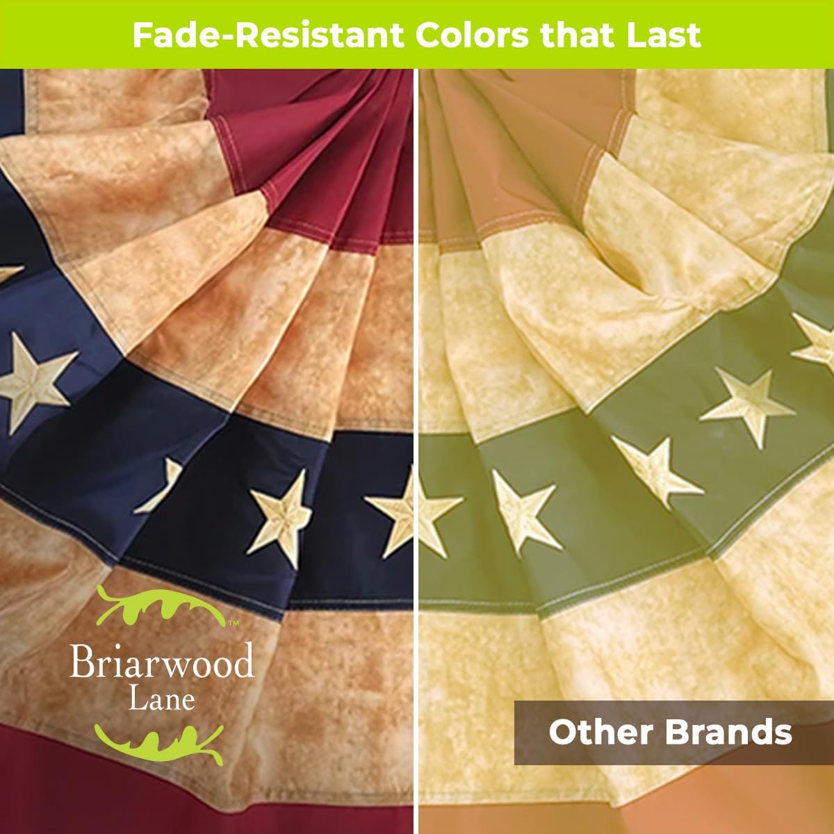 Briarwood Lane 4th of July Bunting 48" X 24 Tea Stained Patriotic For 4th of July Bunting