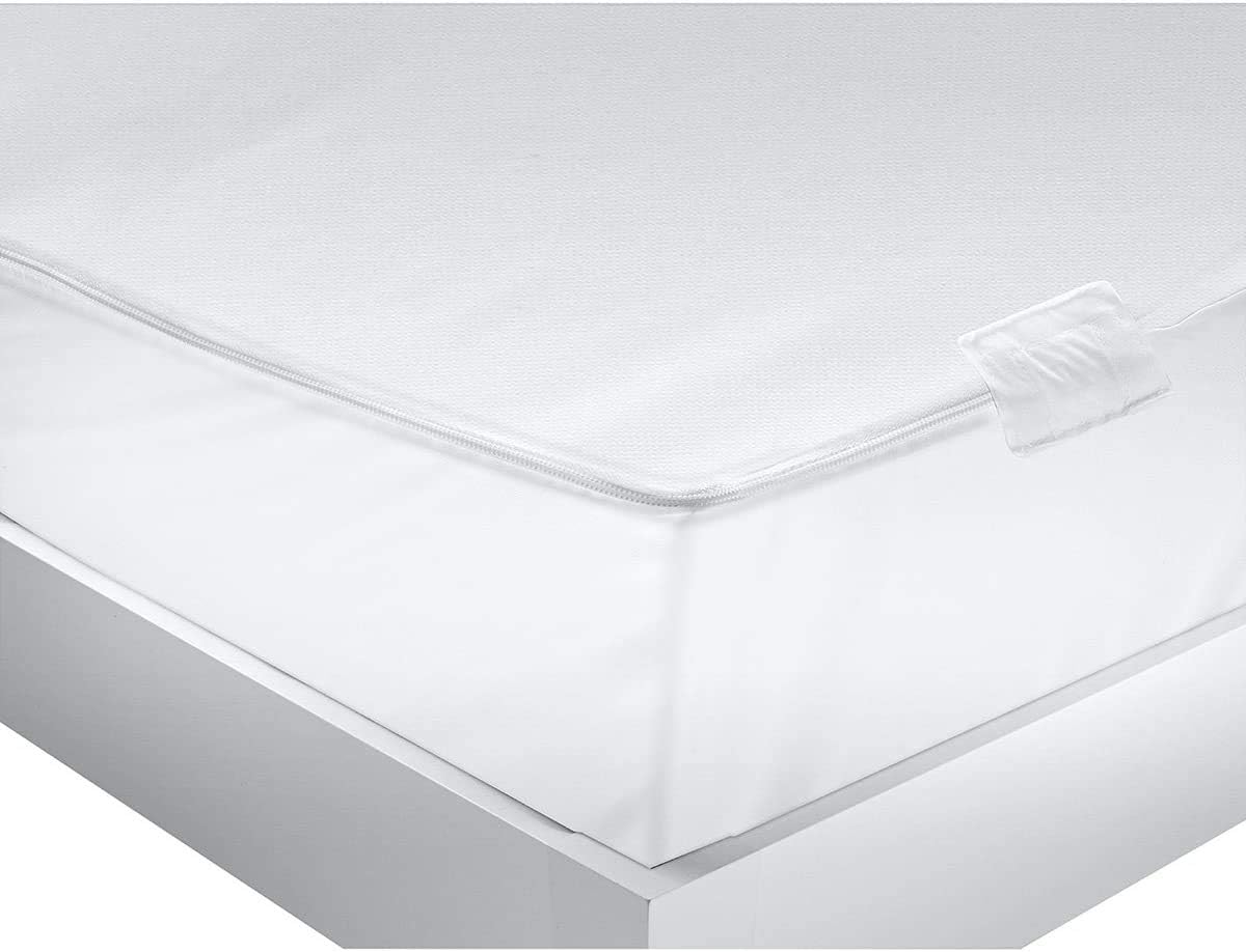 AllerEase Ultimate Allergy Protection and Comfort Zippered Mattress Protector Queen, White
