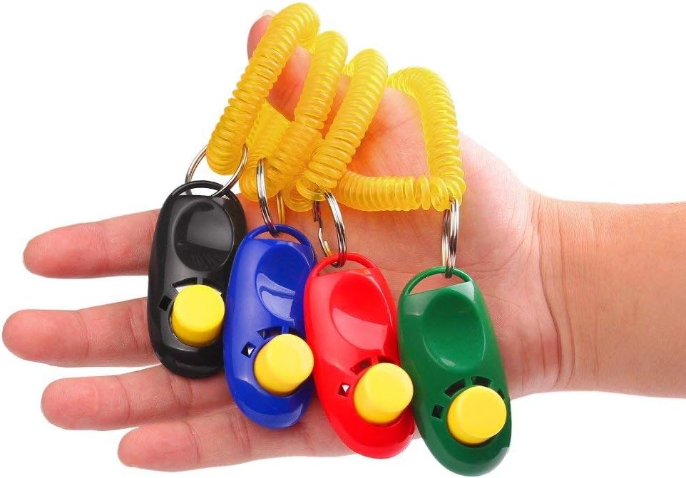 Coolrunner 7pcs 7 Color Universal Animal Pet Dog Training Clicker | with Wrist Bands Strap
