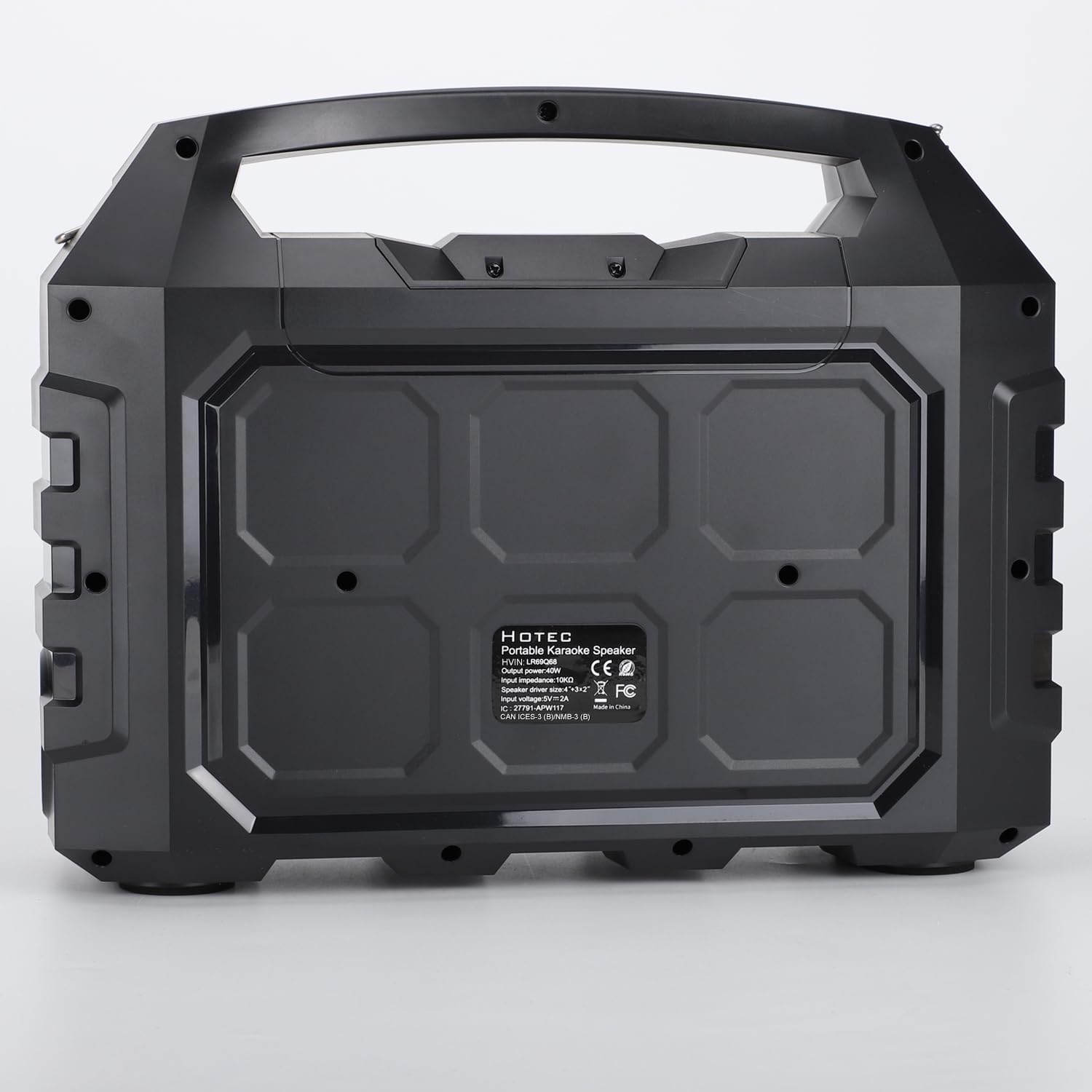 Hotec Wireless Bluetooth Portable PA Speaker System, Powerful Bluetooth Karaoke Machine with Dual Wireless Microphones for Karaoke, Wedding, Party