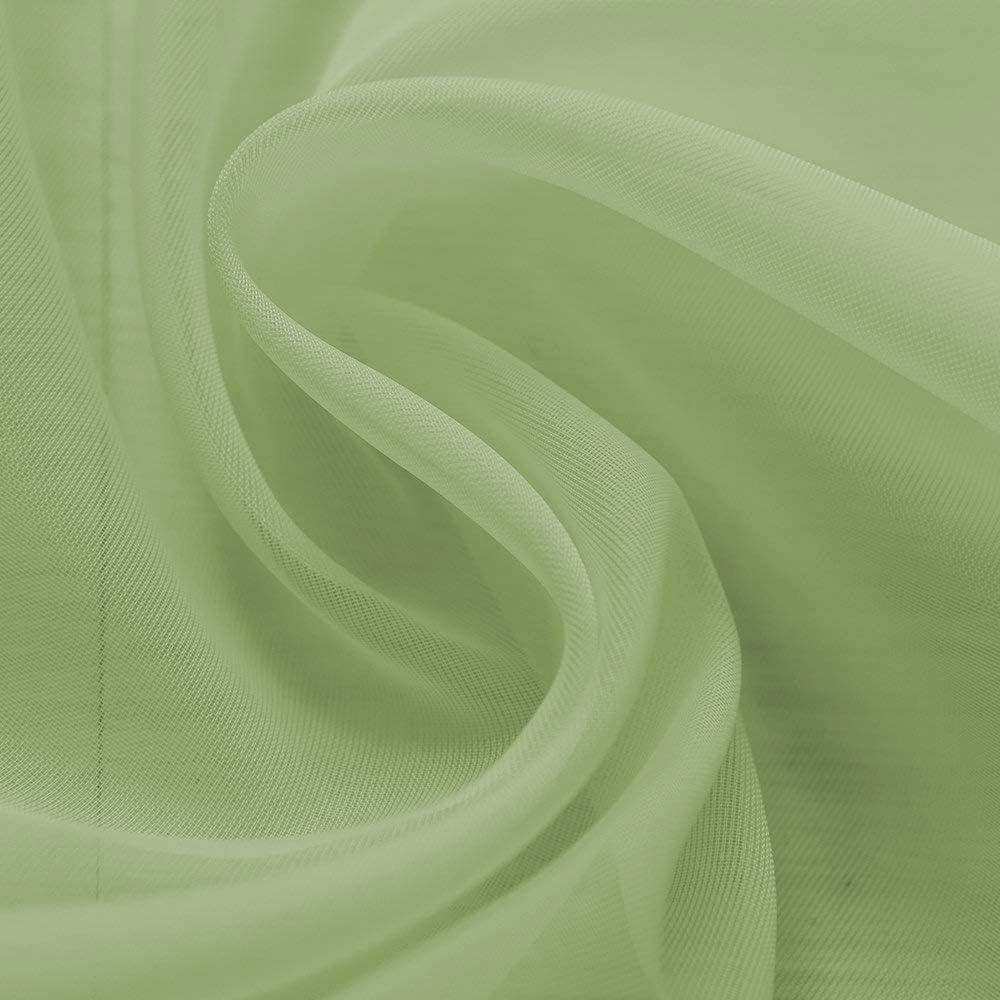 Elegant Comfort Luxury Sheer Curtains, Window Treatment Curtain Panels with Rod Pocket for Kitchen, Bedroom and Living Room (55 x 216-inches Long)