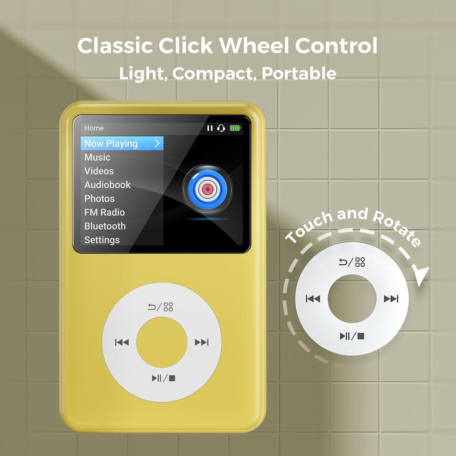 MP3 Player with Bluetooth 128GB Portable Music Digital Players Supports Playlist Audiobook Video Nice Gadget for Kids Black