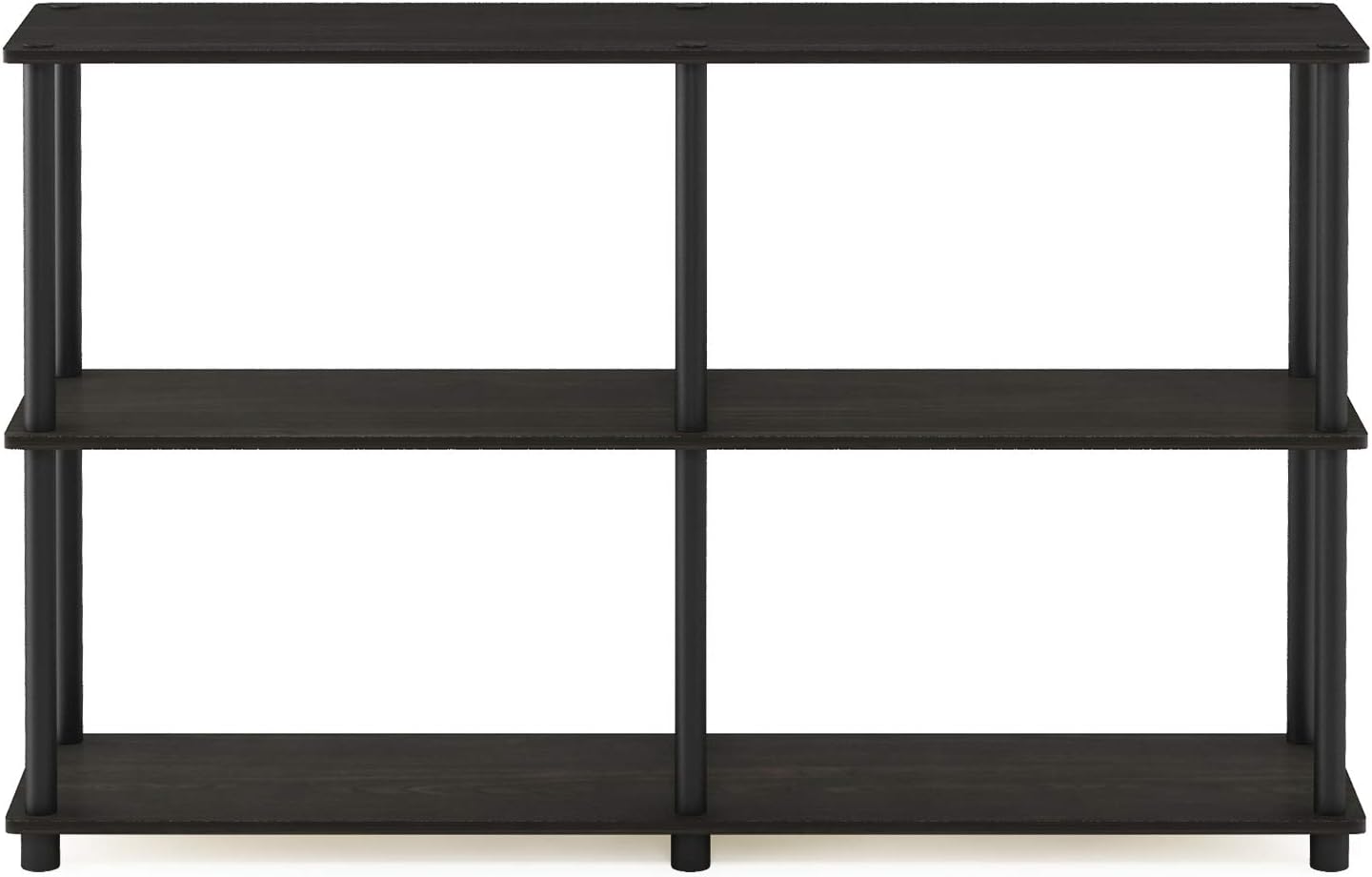 Furinno TURN-N-TUBE Storage Shelves, 3-Tier 47.4 Wide Book Shelf, Corner Shelf, Toolless Open Shelves, for Organization and Storage, Living Room, Garage, Home Office, Black