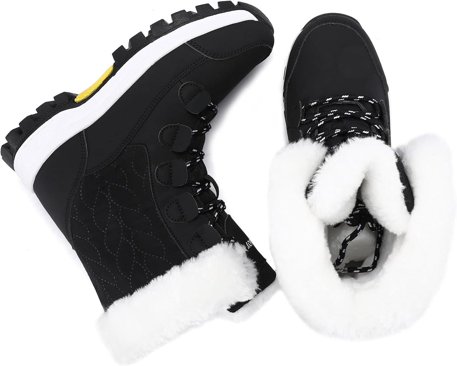 COOJOY Womens Waterproof Winter Snow Boots Warm Shoes Furry Mid Calf Lightweight Walking Hiking Booties