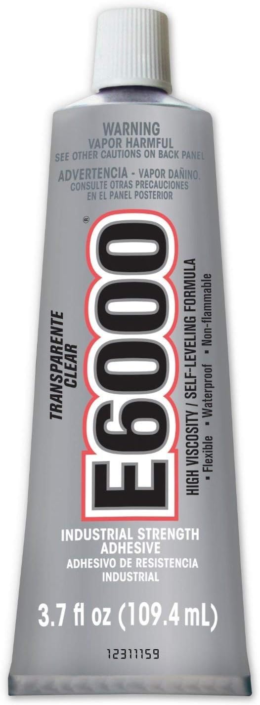 E6000 220011 12 Pack 3.7 oz. High Viscosity Multi-Purpose Adhesive, Clear
