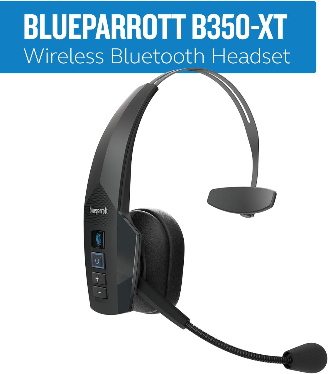 BlueParrott B550-XT Bluetooth Headset | 96% noise canceling headset for truck drivers; voice control, IP54-rated, 24 hr talk time