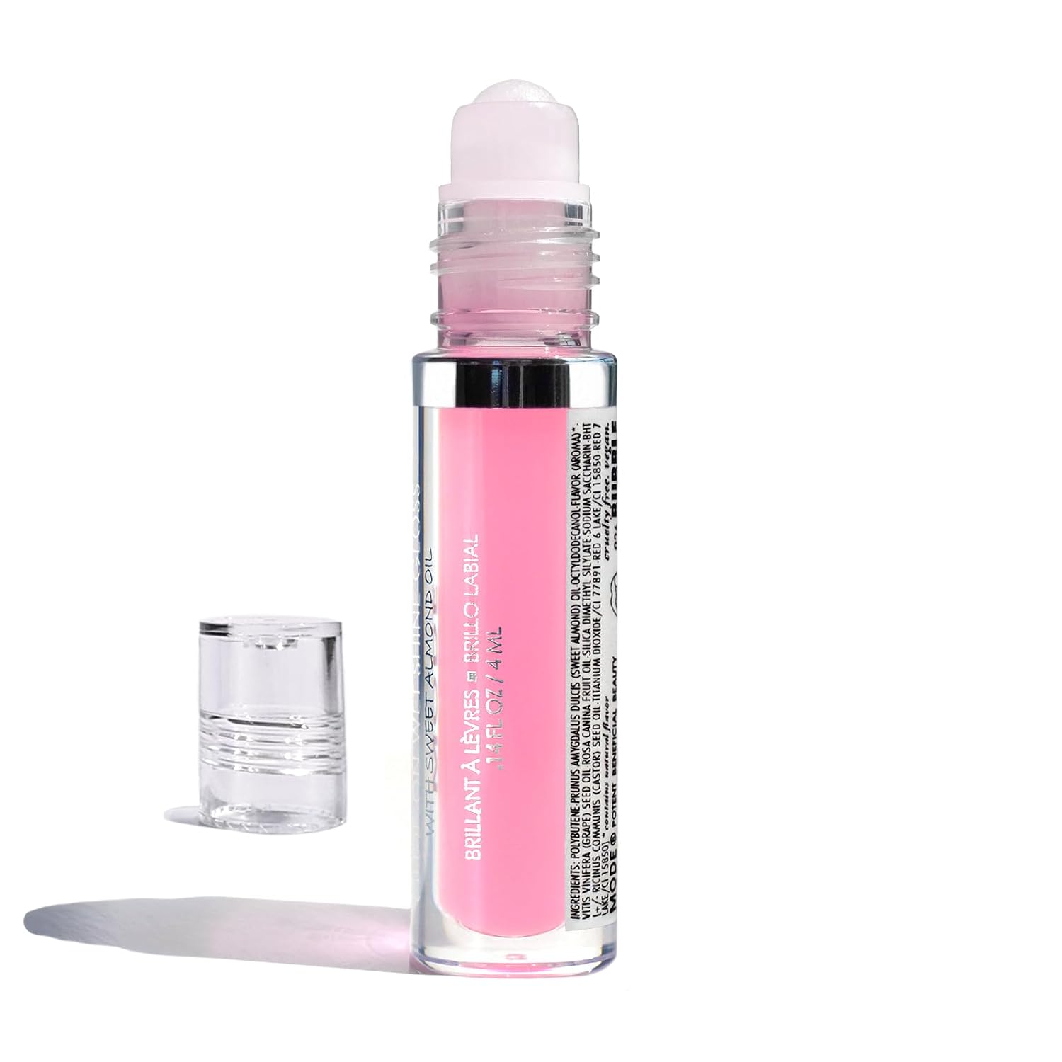 MODE Lip Glaze Cotton Candy Flavored Lip Gloss, Hydrating Sheer Wet Shine, Skincare Fruit Oils